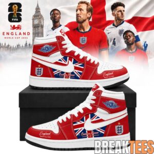 England Football Team x World Cup 2026 Custom Air Jordan 1 Shoes 1
