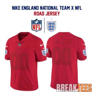 England National Team x NFL Road Custom Football Jersey