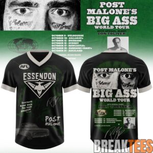 Essendon Football Club x Post Malone Big Ass World Tour 2026 Football Jersey