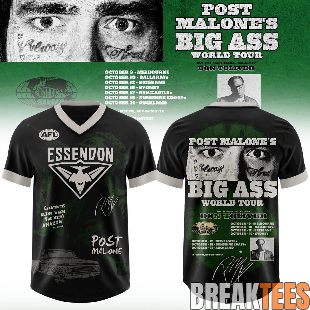 Essendon Football Club x Post Malone Big Ass World Tour 2026 Football Jersey Essendon Football Club x Post Malone Big Ass World Tour 2026 Football Jersey