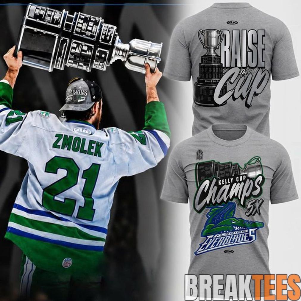 Florida Everblades Kelly Cup Champions 5X Championship 3D T-Shirt Florida Everblades Kelly Cup Champions 5X Championship 3D T-Shirt