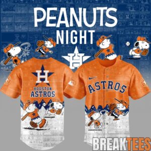 Houston Astros 75th Anniversary of Peanuts Baseball Jersey