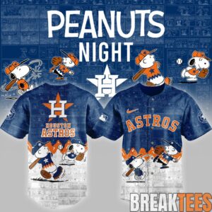 Houston Astros 75th Anniversary of Peanuts Baseball Jersey 1