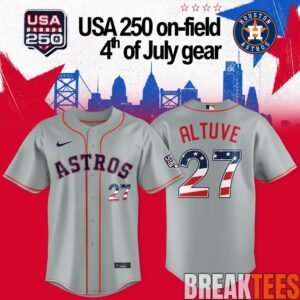 Houston Astros  Jose Altuve x USA 250 OnField  4th July Baseball Jersey