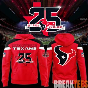Houston Texans 25 Seasons x America 250 Red Two-Sided Graphic Hoodie 3
