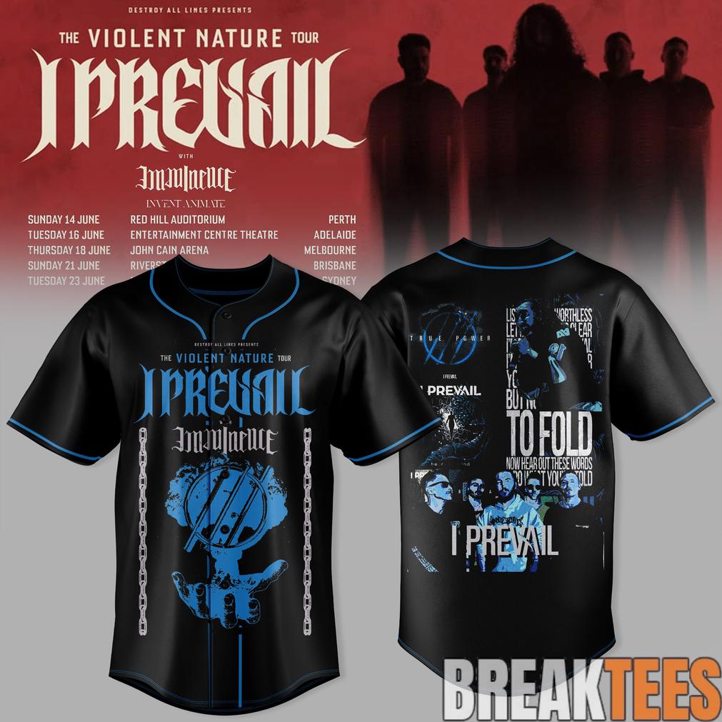 I PREVAIL The Violent Nature Tour Baseball Jersey I PREVAIL The Violent Nature Tour Baseball Jersey