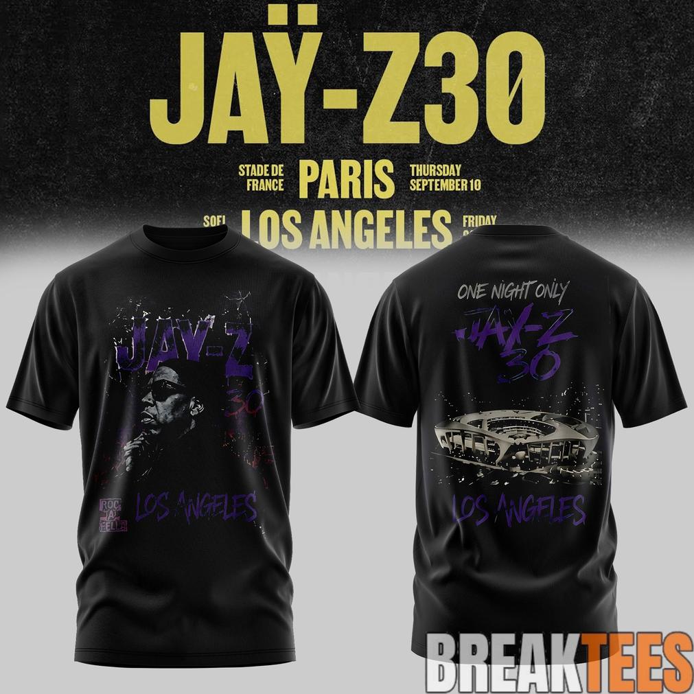 JAŸ-Z 30 Show Los Angeles 2026 Edition Tee JAŸ-Z 30 Show Los Angeles 2026 Edition Tee