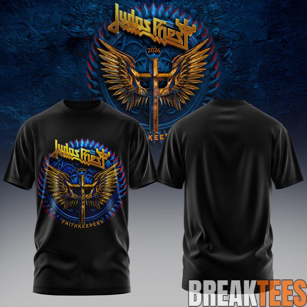 Judas Priest Faithkeepers 2026 Tour Wings Black Edition T-Shirt Judas Priest Faithkeepers 2026 Tour Wings Black Edition T-Shirt