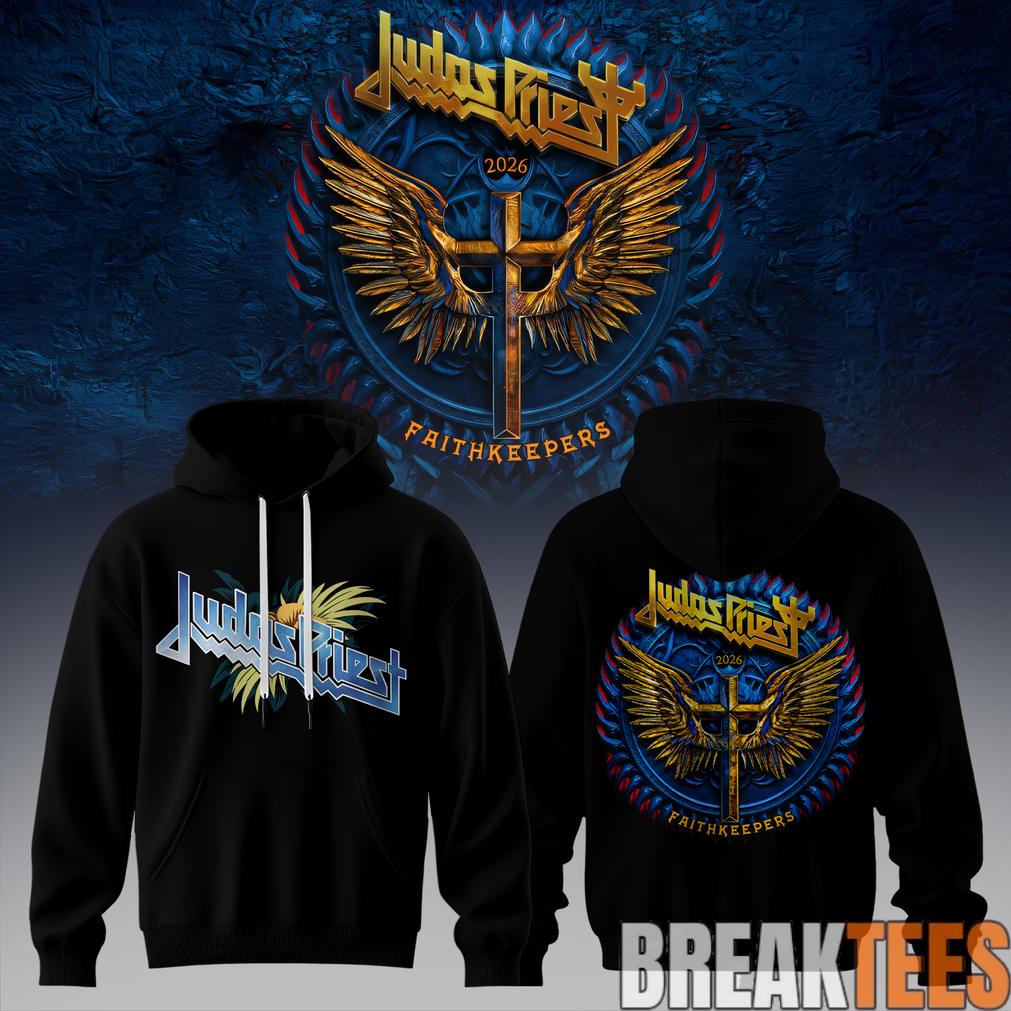 Judas Priest Faithkeepers 2026 Tour Wings Black Edition Hoodie Judas Priest Faithkeepers 2026 Tour Wings Black Edition Hoodie