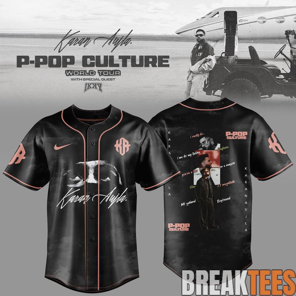 Karan Aujla P-Pop Culture World Tour Baseball Jersey Karan Aujla P-Pop Culture World Tour Baseball Jersey