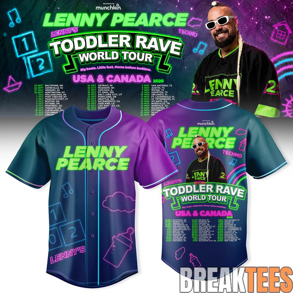 Lenny Pearce Toddler Rave World Tour Baseball Jersey Lenny Pearce Toddler Rave World Tour Baseball Jersey