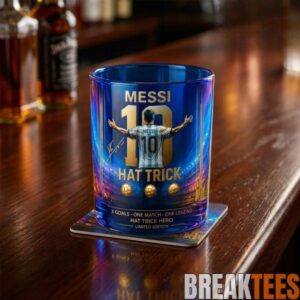 Lionel Messi Hat Trick Hero Whiskey Glass