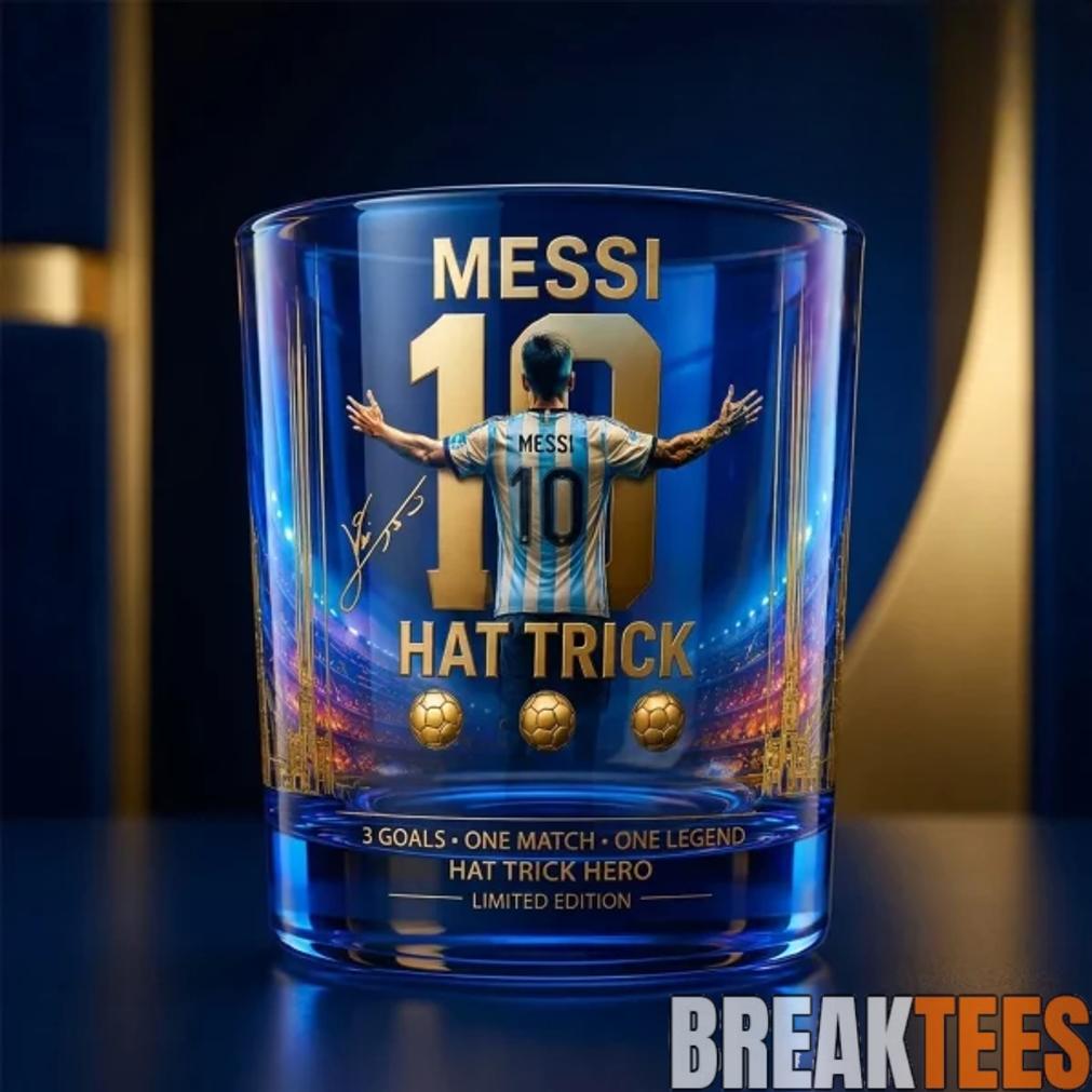 Lionel Messi Hat Trick Hero Whiskey Glass Lionel Messi Hat Trick Hero Whiskey Glass