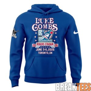 Luke Combs x Toronto Blue Jays 50th Anniversary - My Kinda Saturday Night Tour 2026 Hoodie 1 Luke Combs x Toronto Blue Jays 50th Anniversary - My Kinda Saturday Night Tour 2026 Hoodie 1