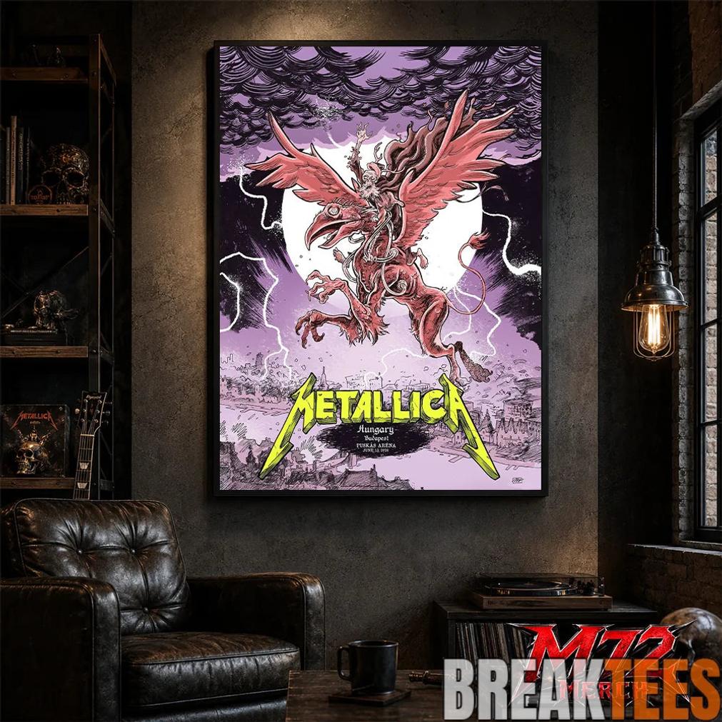 Metallica M72 World Tour June 13 2026 At Pusks Arna Budapest Hungary Winged Beast Storm Poster Canvas Metallica M72 World Tour June 13 2026 At Pusks Arna Budapest Hungary Winged Beast Storm Poster Canvas