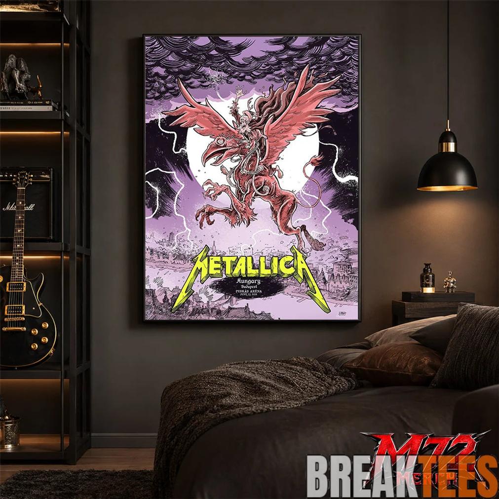 Metallica M72 World Tour June 13 2026 At Pusks Arna Budapest Hungary Winged Beast Storm Poster Canvas Metallica M72 World Tour June 13 2026 At Pusks Arna Budapest Hungary Winged Beast Storm Poster Canvas