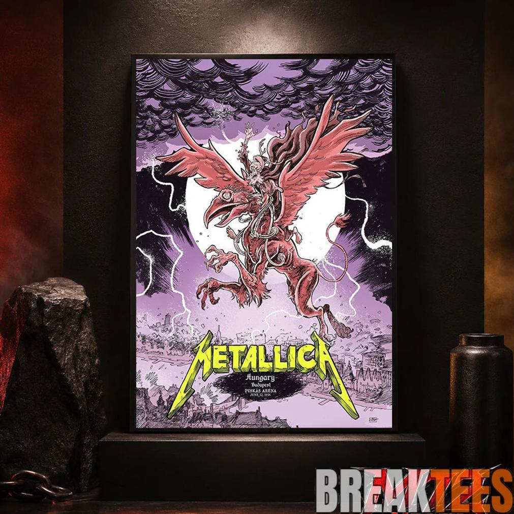 Metallica M72 World Tour June 13 2026 At Pusks Arna Budapest Hungary Winged Beast Storm Poster Canvas Metallica M72 World Tour June 13 2026 At Pusks Arna Budapest Hungary Winged Beast Storm Poster Canvas