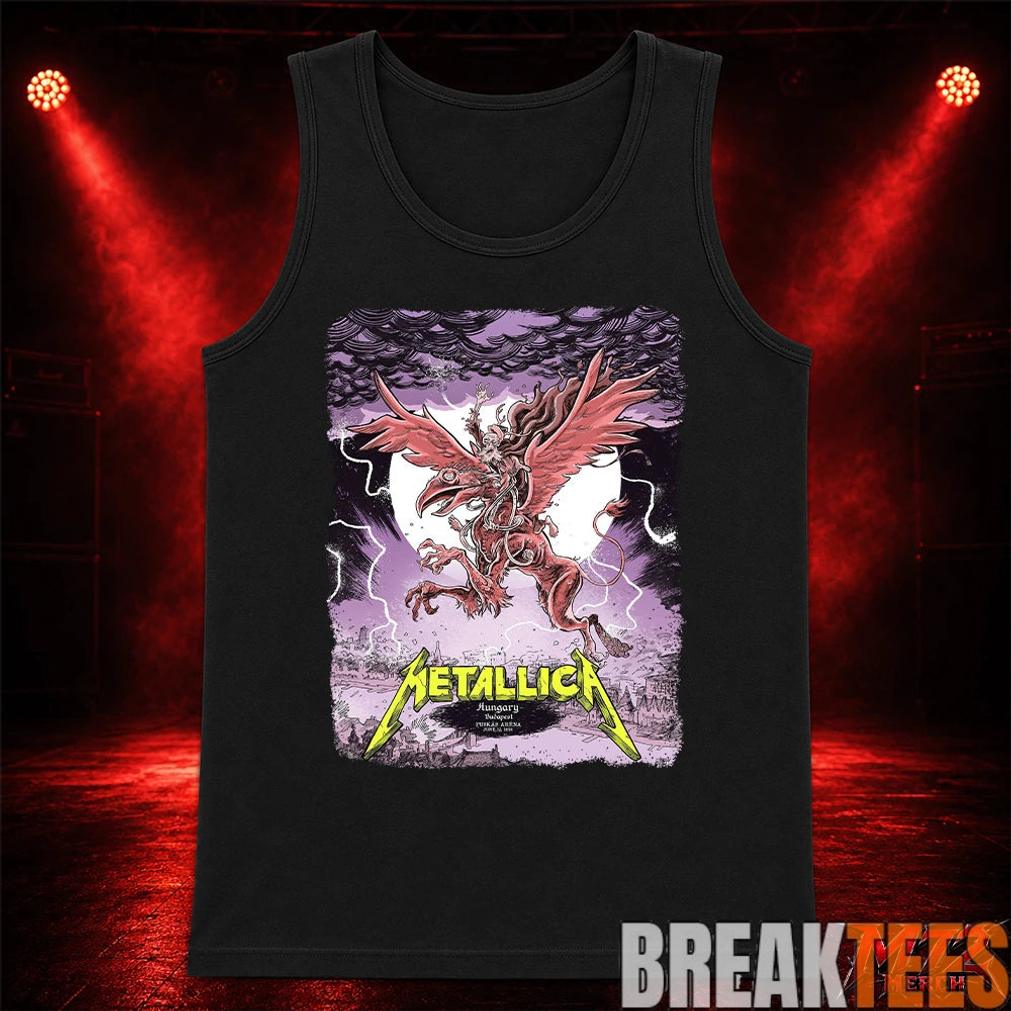 Metallica M72 World Tour June 13 2026 At Puskás Aréna Budapest Hungary Winged Beast Storm T-Shirt Metallica M72 World Tour June 13 2026 At Puskás Aréna Budapest Hungary Winged Beast Storm T-Shirt