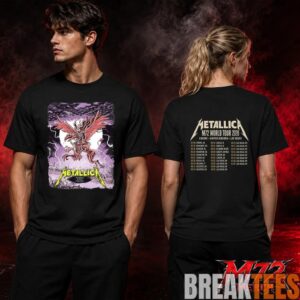 Metallica M72 World Tour June 13 2026 At Puskás Aréna Budapest Hungary Winged Beast Storm Two Sided T-Shirt 1