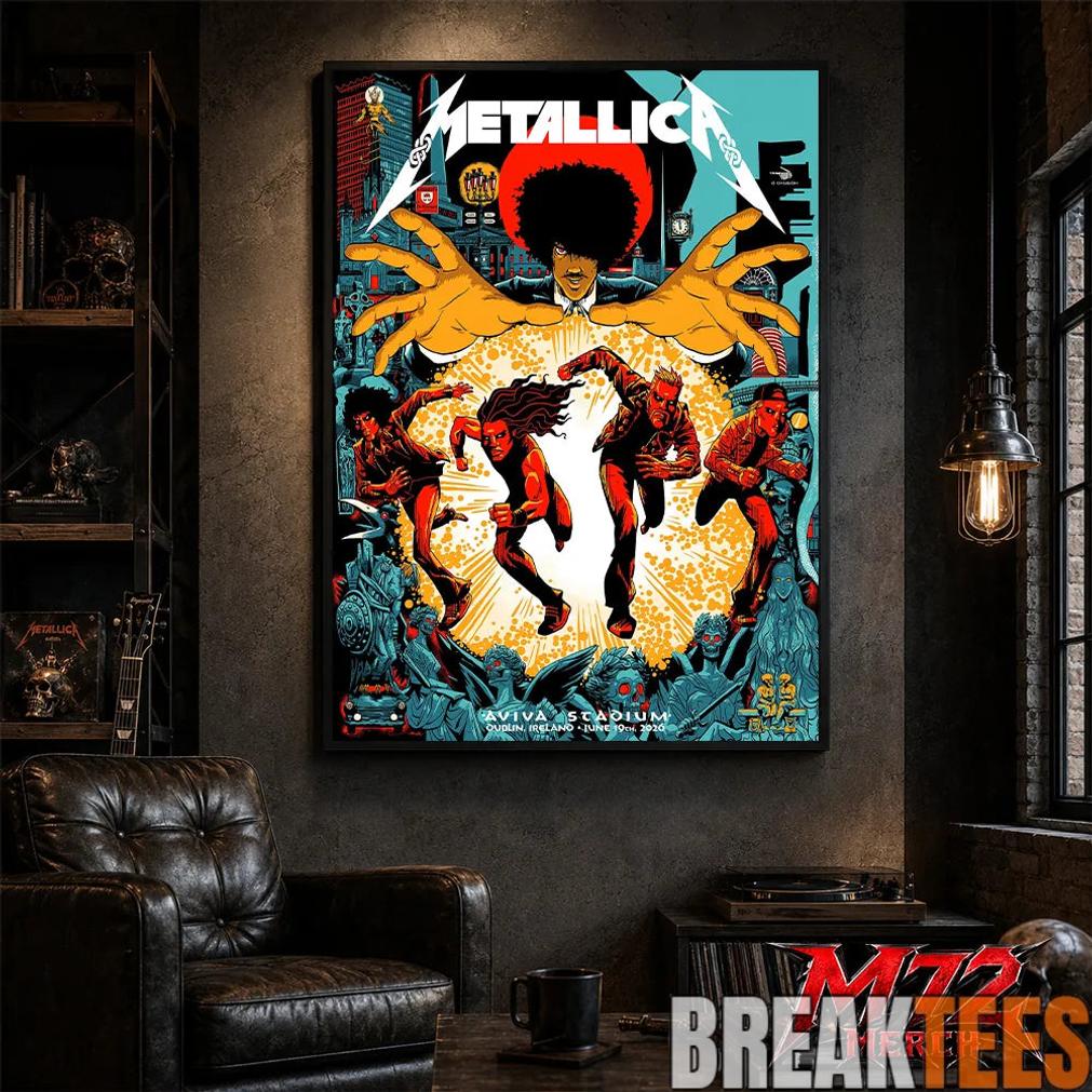 Metallica M72 World Tour June 19 2026 At Aviva Stadium Dublin Ireland Chase Scene Artwork Poster Canvas Metallica M72 World Tour June 19 2026 At Aviva Stadium Dublin Ireland Chase Scene Artwork Poster Canvas
