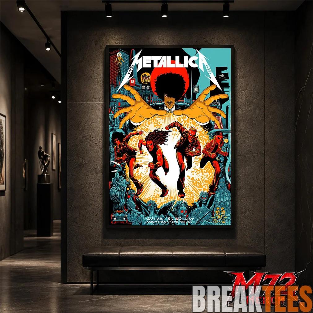 Metallica M72 World Tour June 19 2026 At Aviva Stadium Dublin Ireland Chase Scene Artwork Poster Canvas Metallica M72 World Tour June 19 2026 At Aviva Stadium Dublin Ireland Chase Scene Artwork Poster Canvas