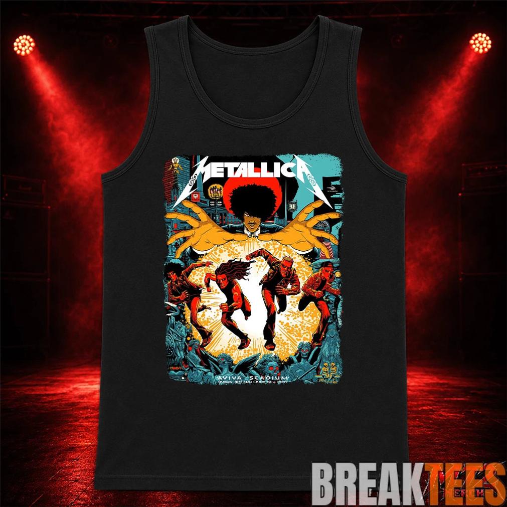Metallica M72 World Tour June 19 2026 At Aviva Stadium Dublin Ireland Chase Scene Artwork T-Shirt Metallica M72 World Tour June 19 2026 At Aviva Stadium Dublin Ireland Chase Scene Artwork T-Shirt