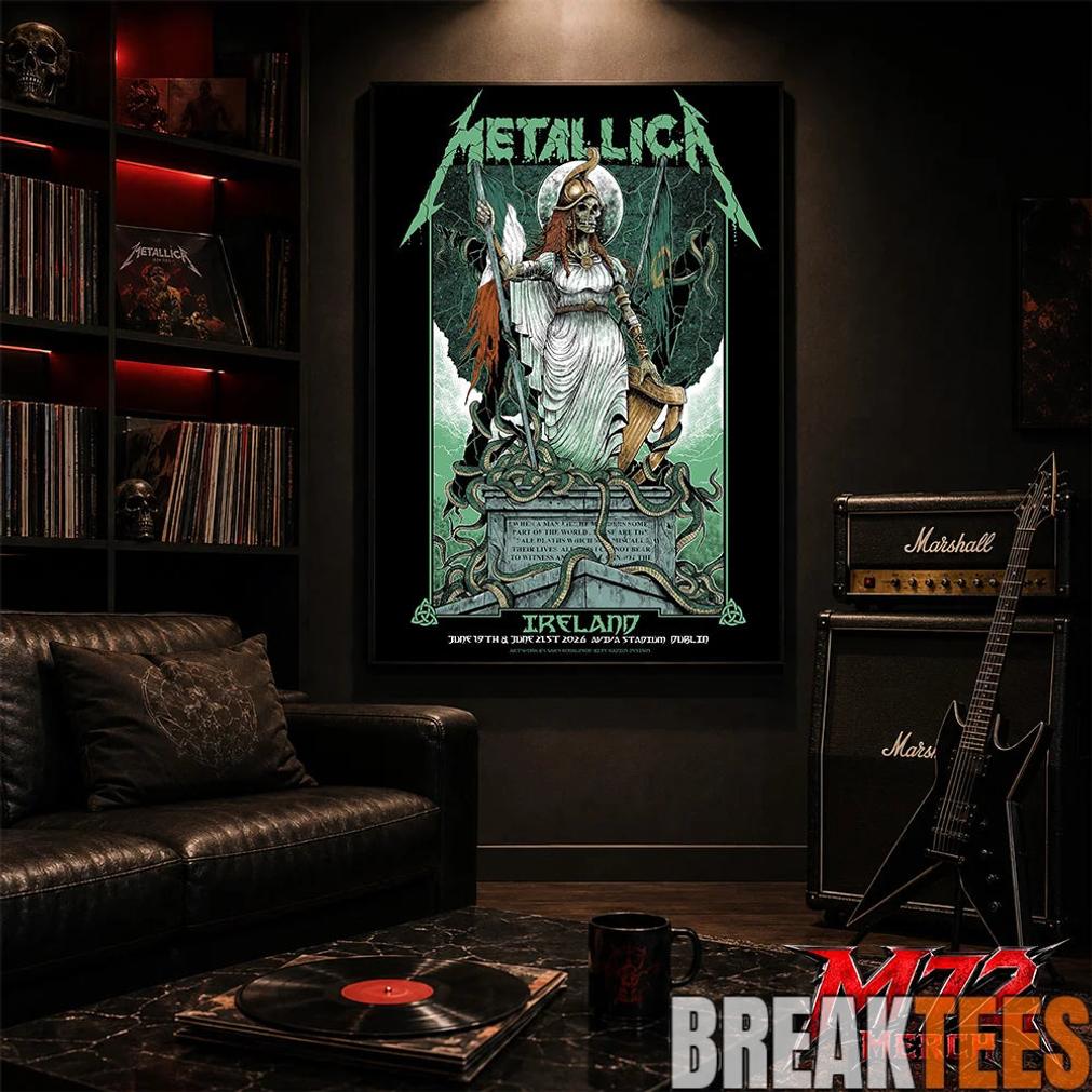 Metallica M72 World Tour June 19 And June 21 2026 At Aviva Stadium Dublin Ireland Skeleton Warrior Artwork By Gary Ronaldson Poster Canvas Metallica M72 World Tour June 19 And June 21 2026 At Aviva Stadium Dublin Ireland Skeleton Warrior Artwork By Gary Ronaldson Poster Canvas
