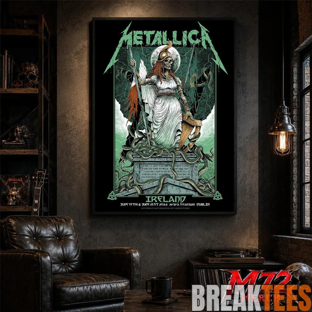 Metallica M72 World Tour June 19 And June 21 2026 At Aviva Stadium Dublin Ireland Skeleton Warrior Artwork By Gary Ronaldson Poster Canvas Metallica M72 World Tour June 19 And June 21 2026 At Aviva Stadium Dublin Ireland Skeleton Warrior Artwork By Gary Ronaldson Poster Canvas
