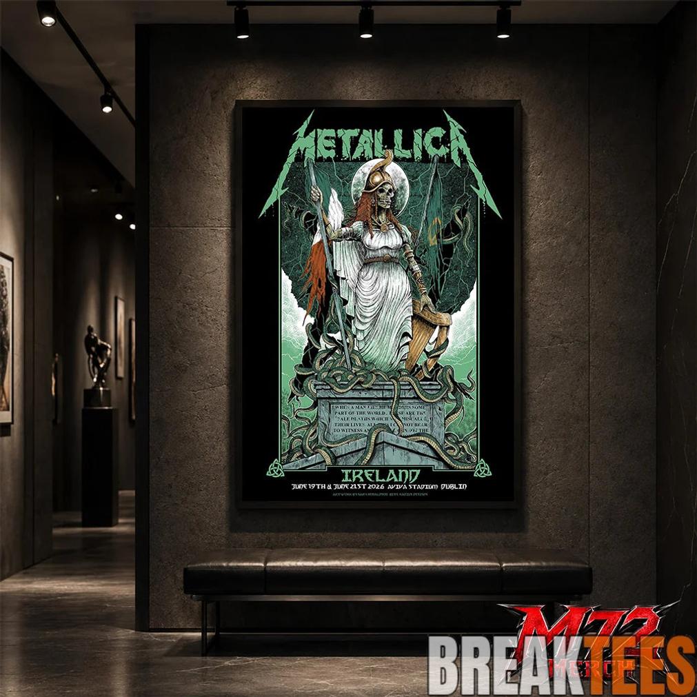 Metallica M72 World Tour June 19 And June 21 2026 At Aviva Stadium Dublin Ireland Skeleton Warrior Artwork By Gary Ronaldson Poster Canvas Metallica M72 World Tour June 19 And June 21 2026 At Aviva Stadium Dublin Ireland Skeleton Warrior Artwork By Gary Ronaldson Poster Canvas