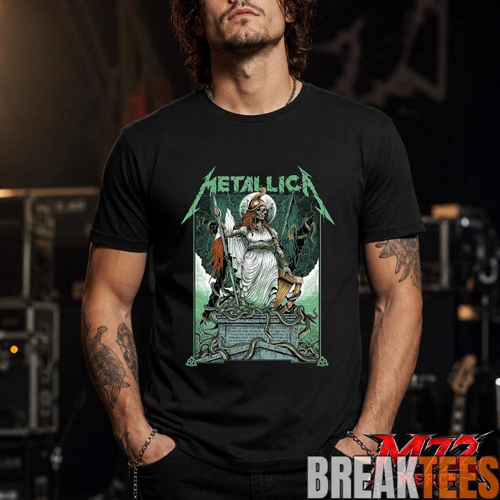 Metallica M72 World Tour June 19 And June 21 2026 At Aviva Stadium Dublin Ireland Skeleton Warrior Artwork By Gary Ronaldson T-Shirt Metallica M72 World Tour June 19 And June 21 2026 At Aviva Stadium Dublin Ireland Skeleton Warrior Artwork By Gary Ronaldson T-Shirt