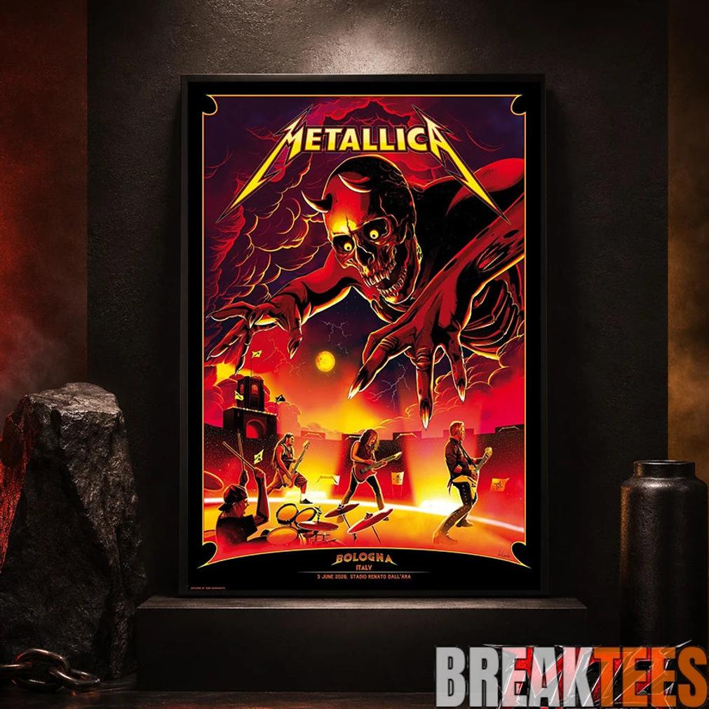 Metallica M72 World Tour June 3 2026 At Stadio Renato Dall’Ara Bologna Italy Demon Stage Artwork By Nino Cammarata Poster Canvas Metallica M72 World Tour June 3 2026 At Stadio Renato Dall’Ara Bologna Italy Demon Stage Artwork By Nino Cammarata Poster Canvas