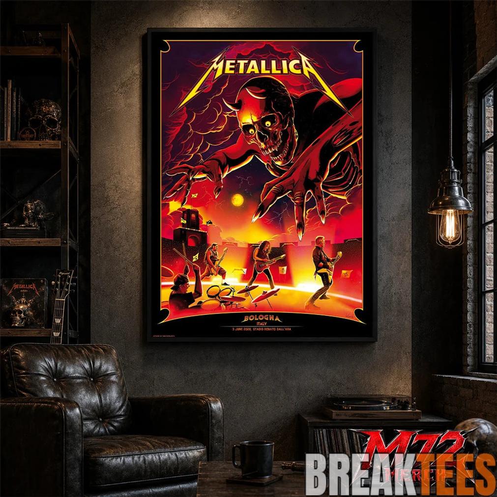 Metallica M72 World Tour June 3 2026 At Stadio Renato DallAra Bologna Italy Demon Stage Artwork By Nino Cammarata Poster Canvas Metallica M72 World Tour June 3 2026 At Stadio Renato DallAra Bologna Italy Demon Stage Artwork By Nino Cammarata Poster Canvas