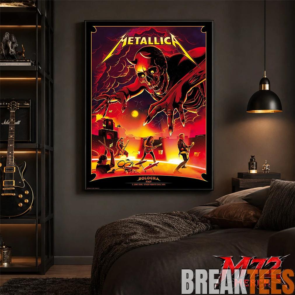 Metallica M72 World Tour June 3 2026 At Stadio Renato DallAra Bologna Italy Demon Stage Artwork By Nino Cammarata Poster Canvas Metallica M72 World Tour June 3 2026 At Stadio Renato DallAra Bologna Italy Demon Stage Artwork By Nino Cammarata Poster Canvas