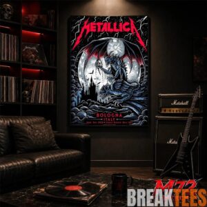 Metallica M72 World Tour June 3 2026 At Stadio Renato DallAra Bologna Italy Gargoyle Moon Artwork By Keith Stanley Poster Canvas 1