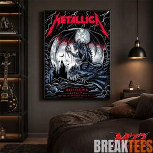 Metallica M72 World Tour June 3 2026 At Stadio Renato DallAra Bologna Italy Gargoyle Moon Artwork By Keith Stanley Poster Canvas 5