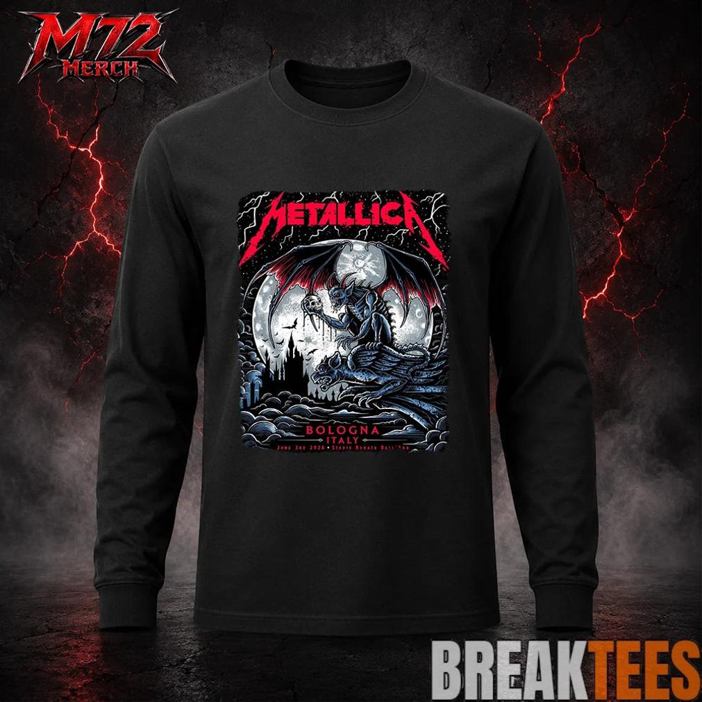 Metallica M72 World Tour June 3 2026 At Stadio Renato Dall’Ara Bologna Italy Gothic Demon Moon By Keith Stanley T-Shirt Metallica M72 World Tour June 3 2026 At Stadio Renato Dall’Ara Bologna Italy Gothic Demon Moon By Keith Stanley T-Shirt