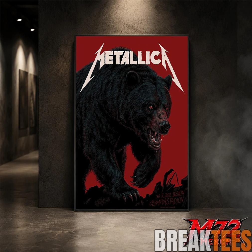 Metallica M72 World Tour May 30 2026 At Olympiastadion Berlin Germany Black Bear Artwork By JantaIsland Poster Canvas Metallica M72 World Tour May 30 2026 At Olympiastadion Berlin Germany Black Bear Artwork By JantaIsland Poster Canvas