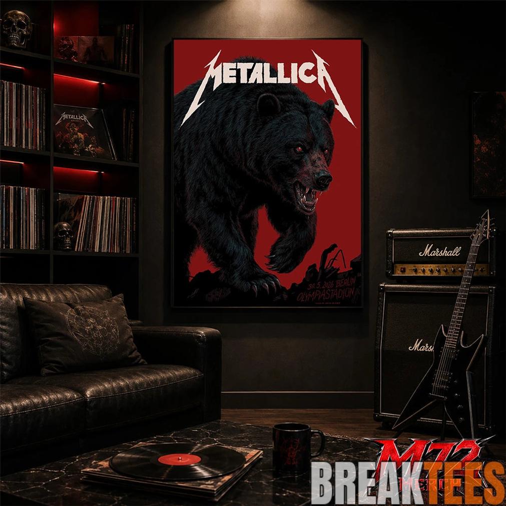 Metallica M72 World Tour May 30 2026 At Olympiastadion Berlin Germany Black Bear Artwork By JantaIsland Poster Canvas Metallica M72 World Tour May 30 2026 At Olympiastadion Berlin Germany Black Bear Artwork By JantaIsland Poster Canvas