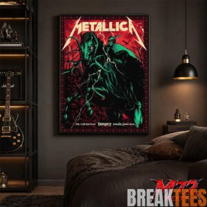 Metallica World Tour M72 June 11  13 2026 Budapest Hungary Pusks Arna Horseman Lightning Canvas Poster