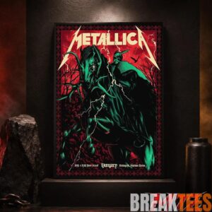 Metallica World Tour M72 June 11 13 2026 Budapest Hungary Pusks Arna Horseman Lightning Canvas Poster 1