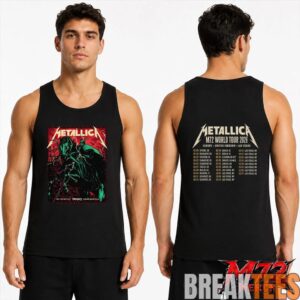 Metallica World Tour M72 June 11 & 13 2026 Budapest Hungary Puskás Aréna Horseman Lightning Two Sided T-Shirt 1