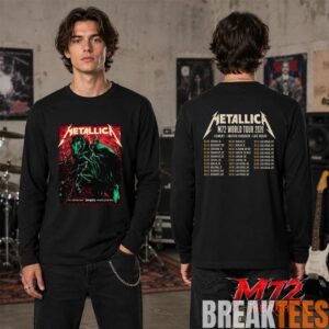 Metallica World Tour M72 June 11 & 13 2026 Budapest Hungary Puskás Aréna Horseman Lightning Two Sided T-Shirt 3