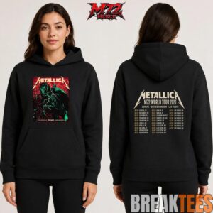 Metallica World Tour M72 June 11 & 13 2026 Budapest Hungary Puskás Aréna Horseman Lightning Two Sided T-Shirt 4