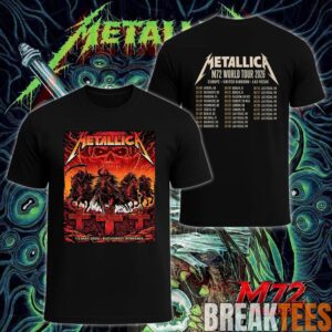 Metallica World Tour M72 May 13 2026 Bucharest Romania Arena Națională Creeping Death Setlist Four Horsemen Skull Two Sided T-Shirt 1