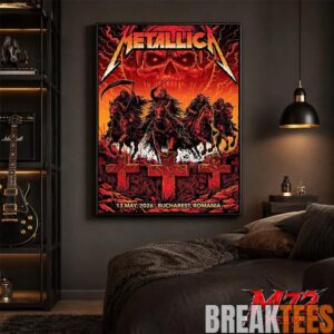 Metallica World Tour M72 May 13 2026 Bucharest Romania Arena Naional Four Horsemen Skull Poster Canvas 2