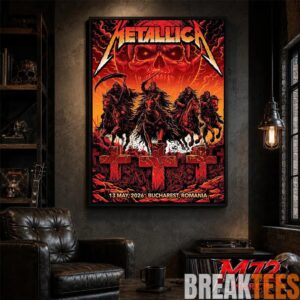 Metallica World Tour M72 May 13 2026 Bucharest Romania Arena Naional Four Horsemen Skull Poster Canvas 4
