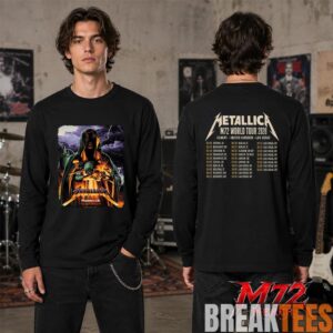 Metallica World Tour M72 May 22 2026 Frankfurt Germany Deutsche Bank Park Cloaked Skull Storm Two Sided T-Shirt 3