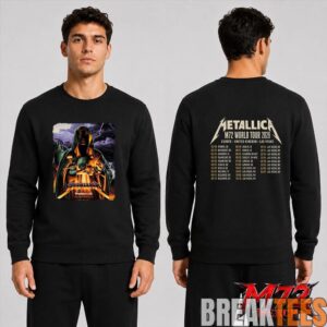 Metallica World Tour M72 May 22 2026 Frankfurt Germany Deutsche Bank Park Cloaked Skull Storm Two Sided T-Shirt 4