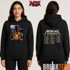 Metallica World Tour M72 May 22 2026 Frankfurt Germany Deutsche Bank Park Cloaked Skull Storm Two Sided T-Shirt 5