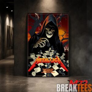 Metallica World Tour M72 May 22  24 2026 Frankfurt Germany Deutsche Bank Park Grim Reaper Chess Canvas Poster